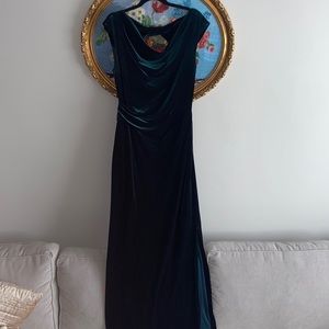 Green velvet Vince Camuto gown